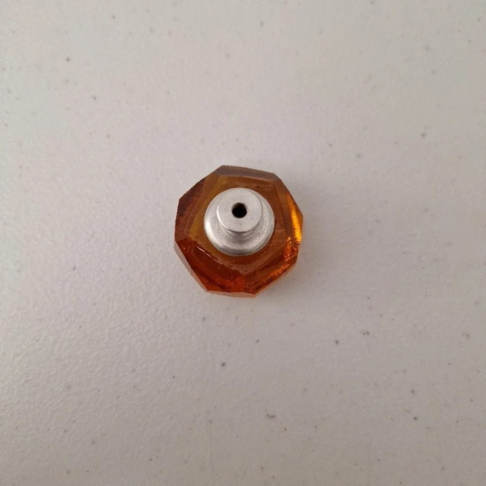 Vintage Antique MCM Amber Jewel Diamond Cut Drawer Pull Knob Door Handle